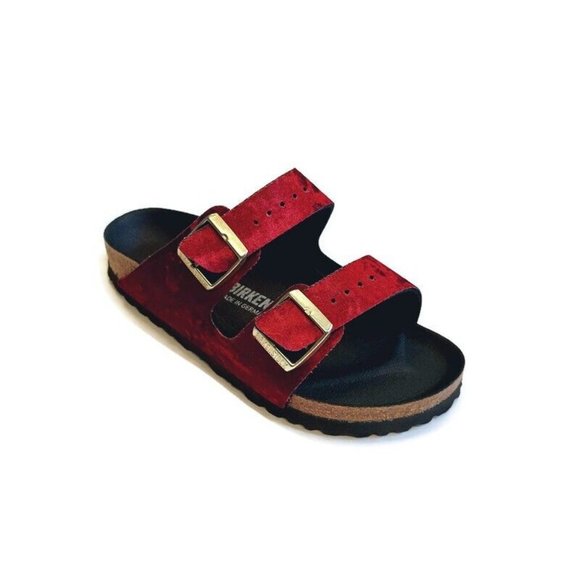 Birkenstock Shoes - Birkenstock Womens Sz 5-5.5 Arizona BS Sandals EU 36 NARROW Fit Velvet Burgundy